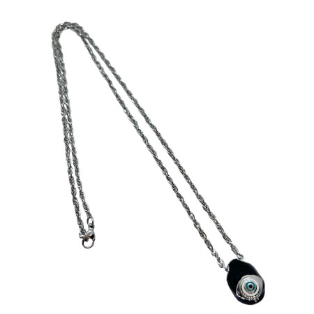 necklace steel silver egg black2